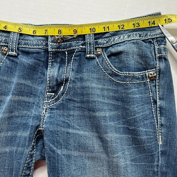 Miss Me Jeans Boot Cut JP6048B sz 27 Low Rise Whiskered Western - Picture 9 of 16